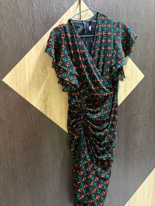 Stylish Printed Ruched Dress