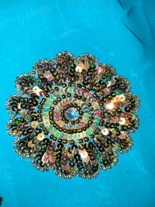 Stunning Turquoise Embroidered Saree