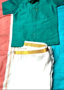 Boys Solid Color Short Sleeve Shirt