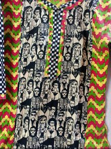 Bold Fusion Print Kurti – Stand Out in Style