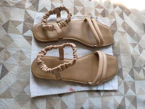 Elegant Beige Flat Sandals