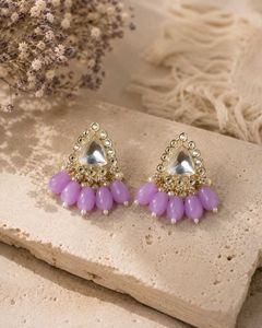 Elegant Lavender Beaded Dangle Earrings