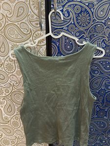 Olive Green Ribbed Tank Top
