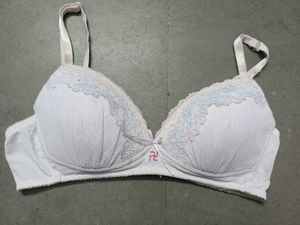 White Lace Trim Bra