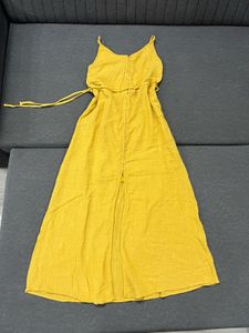 Mustard Yellow Button Front Maxi Dress