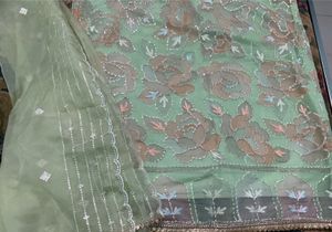 Elegant Mint Green Embroidered Pakistani Suit