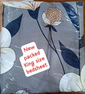King Size Cotton Bedsheet With 2 Pillow Covers
