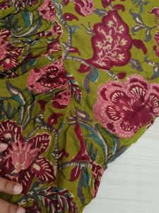 Beautiful Floral Print Cotton  maternity Kurta
