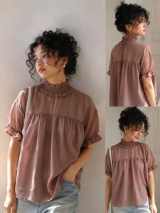 Chic Ruffled High Neck Blouse