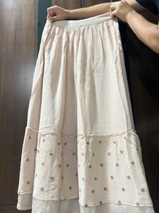 Embroidered Pink Kurti with Beaded Neckline