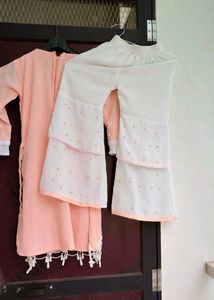 Peach Kurta with Bell Sleeves plazzo