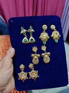 Beautiful Gold-Tone Earrings Set of 4