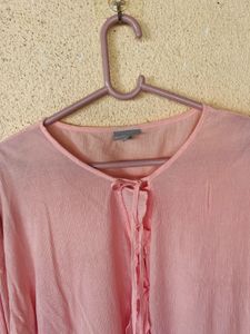 Pretty Pink Tie-Front Blouse