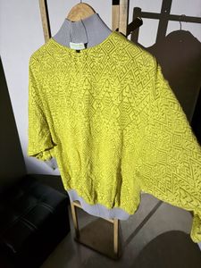 Yellow Textured Bomber Jacket