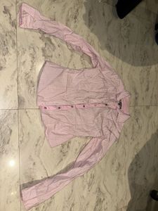 Pink Striped Button-Up Shirt