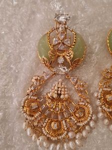 Exquisite Gold Toned Chandelier Earrings