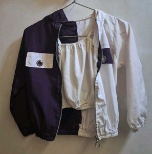 Chic Color Block Bomber Jacket