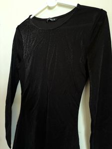 Sparkly Black Long Sleeve Dress