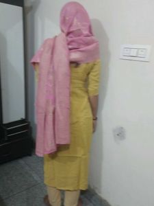 Yellow Kurta with Pink Dupatta