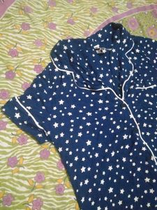 Cozy Star Print Pajama Top