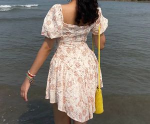 Floral Puff Sleeve Mini Dress