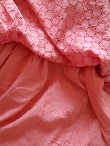 Pretty pink cutwork cloth frock 7 to 10 yr girls