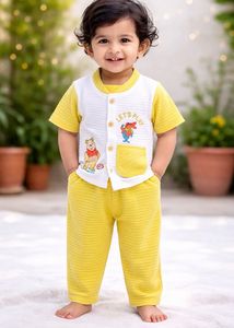 Cute Kids Clothing Set Yellow&White