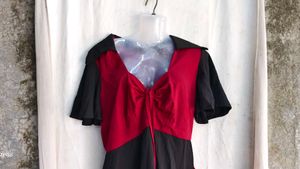 Elegant Black &amp; Red Maxi Dress
