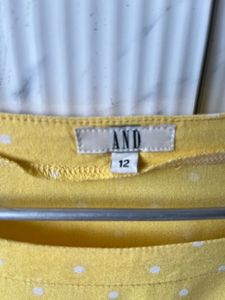 AND Yellow Polka Dot Casual Dress