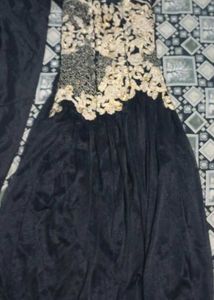 Elegant Black Embroidered Gown