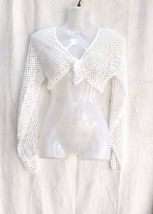 Sheer Crochet Tie-Front Top