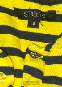 Street 9 Striped Yellow &amp; Black Polo Shirt