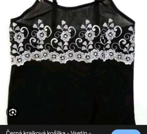 Sheer Black Camisole with Lace thong