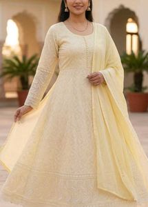 Pastel Chikankari Frock Suit