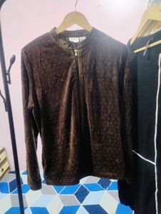 Velvet Zip-Up Jacket