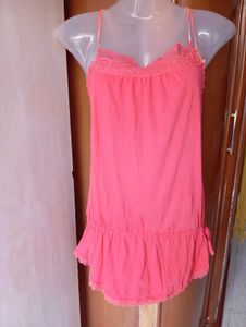 Pink Lace Trim Cami