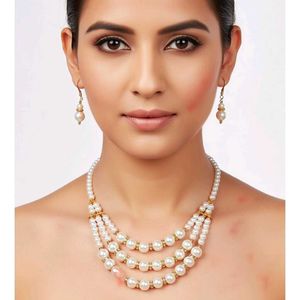 Elegant Pearl Necklace &amp; Earring Set