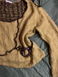 Y2K Unique Olive Green Knit Top