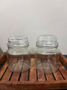 Set of 2 Glass Storage Jars