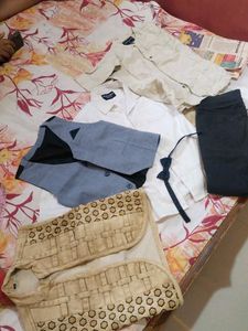 new .Boys 2Shirts,2 Coats ,Pant And Bow Combo