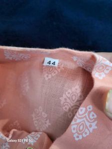 Peach Printed Kurta with Pants