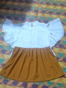 Cute Orange &amp; White Dress