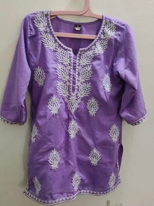 Embroidered Purple Kurta