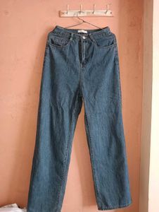Wide Leg Blue Denim Jeans