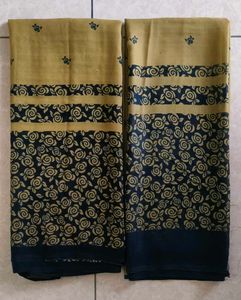 two peices Elegant Yellow &amp; Navy Saree