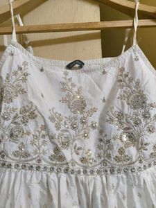 Elegant Embroidered White Dress