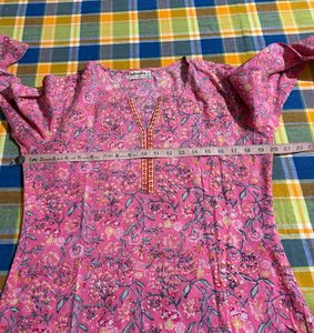Pink Floral Print Kurta