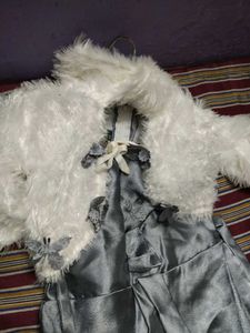 Girls Dress with Faux Fur Shrug
