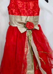 Red Flower Girl gown