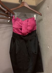 Chic Black &amp; Pink Bow Party Dress